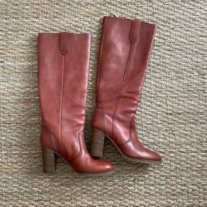 Madewell Watchtower Tall Boots Cognac Leather